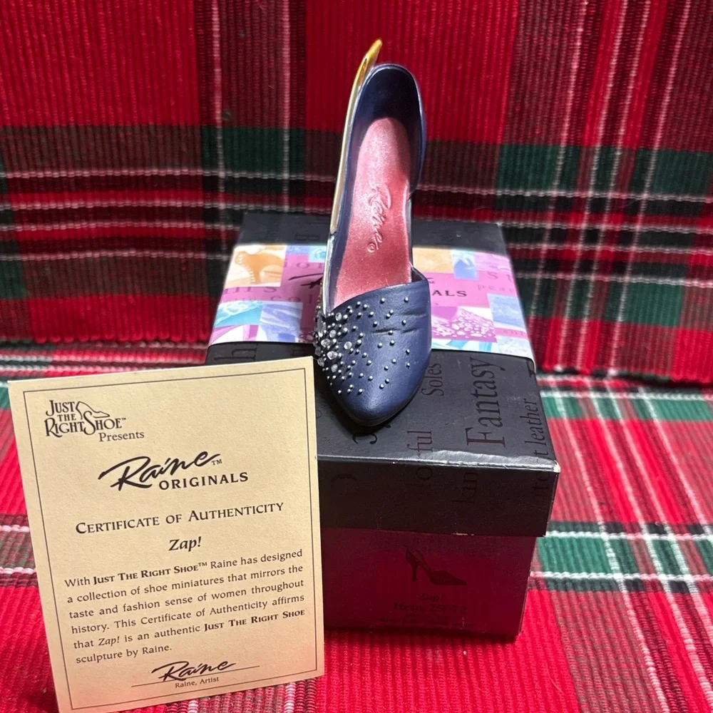 Just The Right Shoe Navy Blue Heels with Studs - Picture 4 of 5